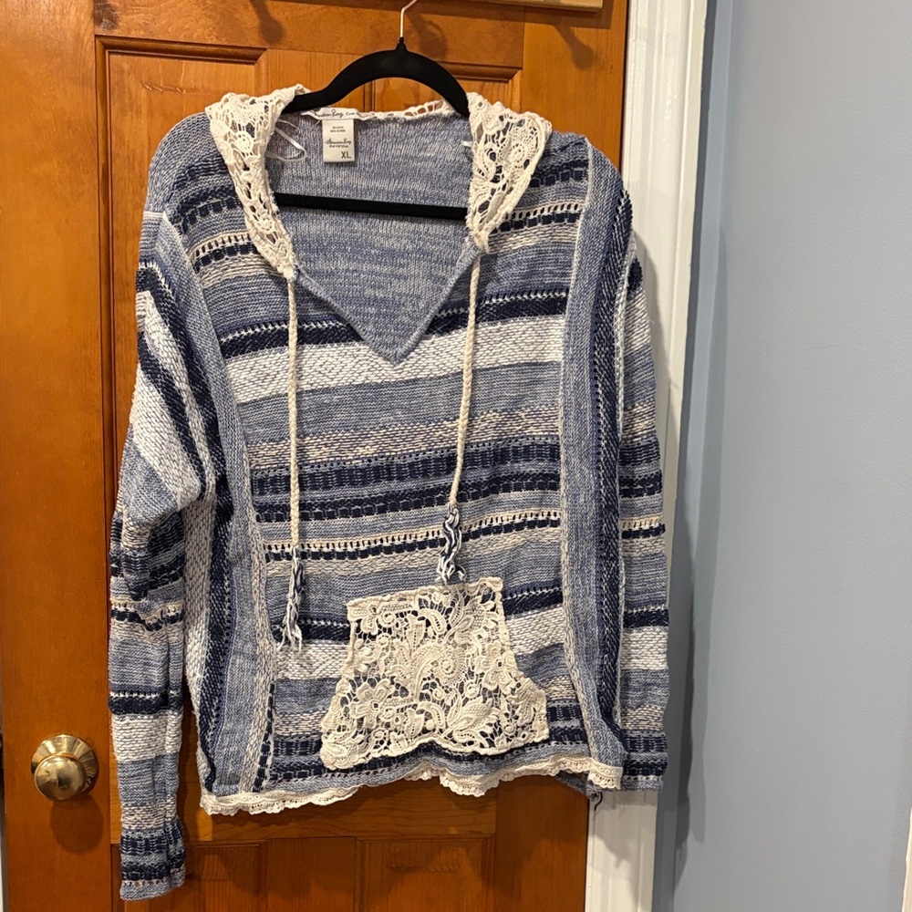 American Rag Blue and White Knit Sweater